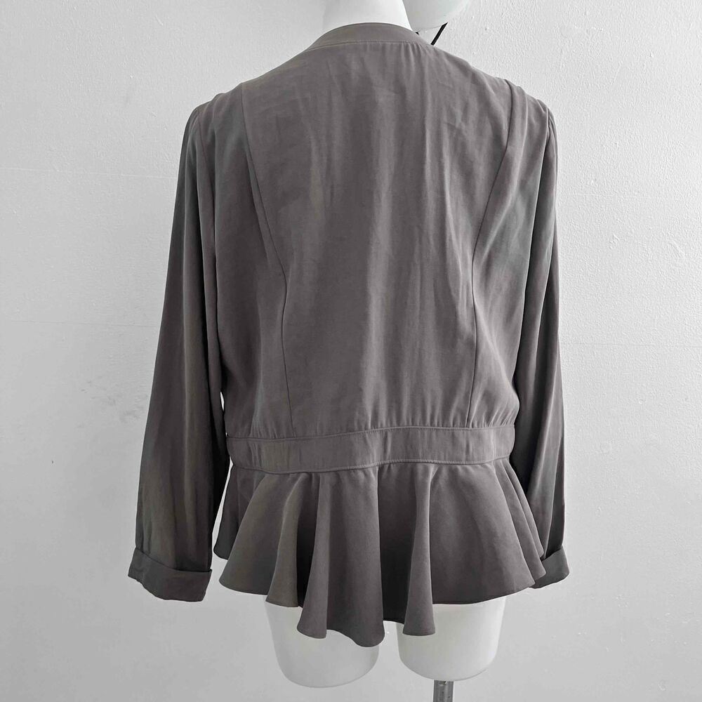 Bcbgeneration Open Jacket Front Peplum Large Gray… - image 5